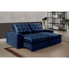 Sofá Retrátil E Reclinável 2 Lugares Azul