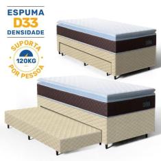 Cama Box com Colchao de Espuma D33 Pillow Top Comfort Luxo com Auxilia