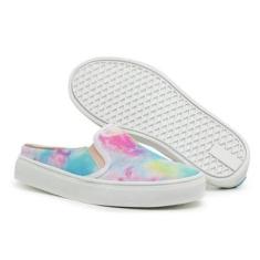 Tênis Mule Feminino Slip On Calcanhar Aberto Babuche Tie Dye-Feminino