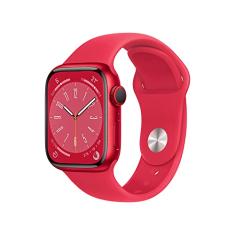 Apple Watch Series 8 (GPS + Cellular), Smartwatch com caixa (PRODUCT) RED de alumínio – 41 mm • Pulseira esportiva (PRODUCT) RED – Padrão