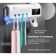 Porta Escovas de Dentes Com Esterilizador UV Energia Solar