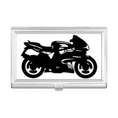 Porta-cartões de visita com ilustração preta mecânica para motocicleta