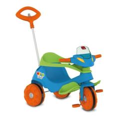 Triciclo Infantil Velobaby Passeio e Pedal Azul - Bandeirante