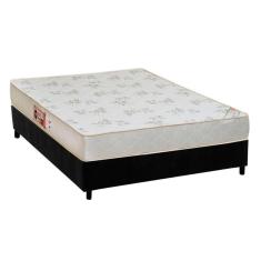 Conjunto Box Casal: Colchão Espuma Castor D33 Sleep Max Relax + Base CRC Suede Black(138x188)