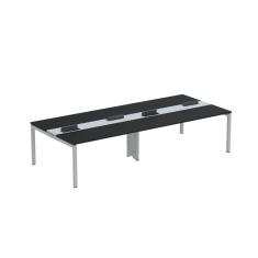 Mesa de Plataforma Dupla para 4 Pessoas Corporativa 160x140/4p Pdc16/14/4p Preto/Cinza