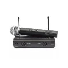 Microfone duplo sem fio uhf wireless profissional le 906