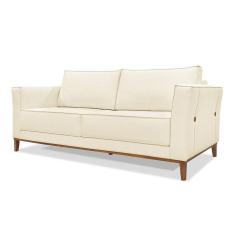 Sofá 2 Lugares Base De Madeira Grace 190 Cm Linho S04 - D`rossi Cor Perola