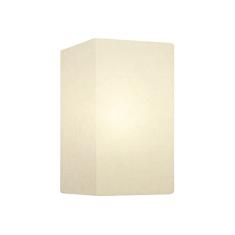 Arandela Retangular Retro Cúpula Tecido 25/16x10 cm, Vivare Iluminação, Arandela Parede2002 BR, Branco, Média