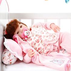Boneca Bebe Reborn Eloise Cegonha Reborn Dolls Mais 9 Acessórios 48cm