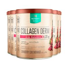 Kit 5 Collagen Derm Hialurônico Cranberry com Morango Nutrify 330g
