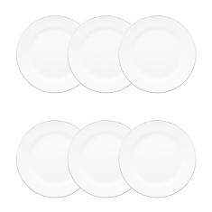 Conjunto de Pratos Sobremesa 06 Peças Isabel Oxford