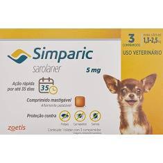 Zoetis Simparic 5Mg 1 3 Até 2 5Kg 03 Compr Para Cães