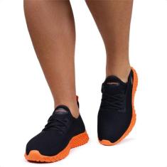Tênis Masculino Ascension Enerzy Caminhada Academia Esporte, Laranja, 