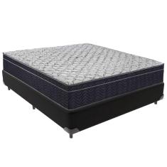 Cama Box Preto E Colchão Airtech 150 Espuma D45 Viúvo Ortobom