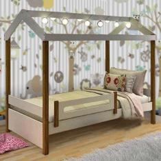 Cama Casa Eliz Branco-mel c- Led