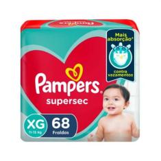 Fralda Pampers Supersec Jumbo XG com 68 Unidades  Proteção, XG, 68