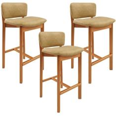 Kit 03 Banquetas Alta Para Cozinha Sala De Jantar Bar Dara L02 Couríssimo Fendi Lyam Decor