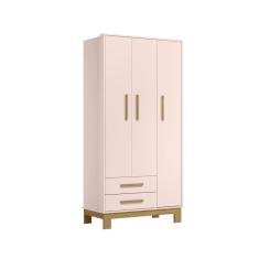 Guarda-Roupas 3 Portas e 2 Gavetas 180 x 94 -Rosa Acetinado - ÉdeCasaMóveis