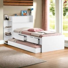 Cama Isa Solteiro Branco Com Auxiliar Cambel