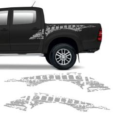 Faixa Hilux 2009/2019 Adesivo Lateral Prata Tuning Turbo - SPORTINOX