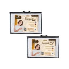 Kit de 2 Travesseiros Favos - Com 15cm de Altura - Fibrasca