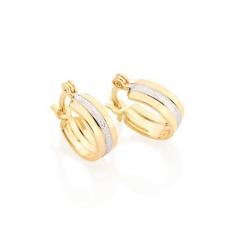 Brinco Rommanel Banhado Ouro Argola Infantil Filete De Rhodium 525128,