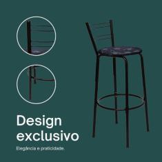 Banqueta Alta Bancada Banco Cozinha Americana Gourmet Acabamento Da Es