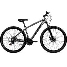Bicicleta KSW XLT 100 aro 29 21 Vel Freio a Disco S14, Grafite, Preto,