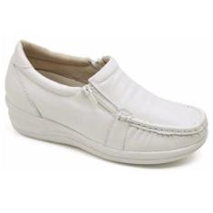 Tênis Feminino Ortopédico Conforto Couro Pizaflex-Feminino