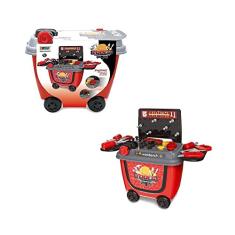 Brinquedo Maleta Ferramenta Bancada Infantil Carrinho 2 em 1