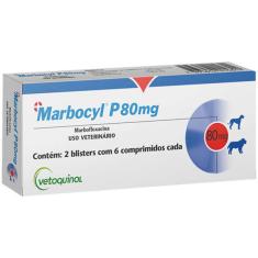 Antibiótico Vetoquinol Marbocyl P 80 mg para Cães de 35 a 50 Kg - 10 Comprimidos
