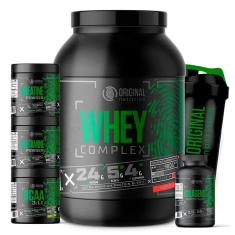 Kit Whey Protein Complex + Bcaa + Gluta + Crea + Colágeno  + Shaker-Unissex