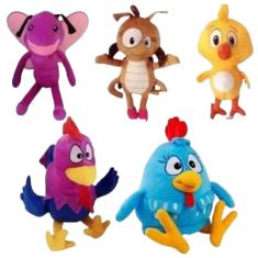 05 Pelúcias Galinha Pintadinha Pintinho Galo Barata Borbolet