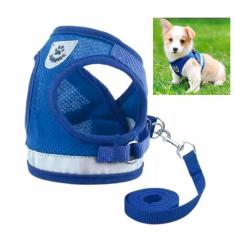 Peitoral Guia Cachorro Cao Pet  Gato Colete Faixa Refletiva Coleira Caminhada Passeio Segurança Animal de Estimaçao