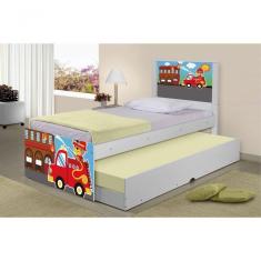 Bicama Juvenil Adesivada Bombeiro Com Colchões