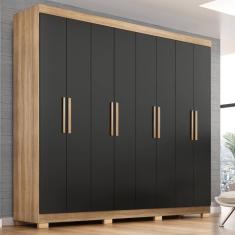 Guarda Roupa Casal Lisboa 8 Portas 4 Gavs  Com Pés