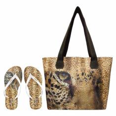 Bolsa Com Chinelo Feminino Onça Magicc Bolsa, 33/34