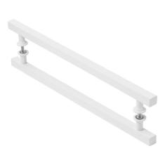 Puxador De Porta Quadrado Branco 40cm - MetalCromo