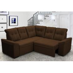 Sofá Canto London Marrom Suede Velut - King House