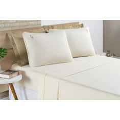 Jogo De Lençol Liana Casal 4Pçs Algodão 200Fios Varias Cores Branco, P