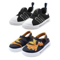 2 Pares Tênis Magic Gatatuya e Sandália Babuche Infantil Dinossauro-Masculino