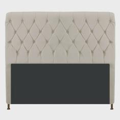 Cabeceira Estofada Cristal 195 cm King Size Com Capitonê Suede Bege - Amarena Móveis