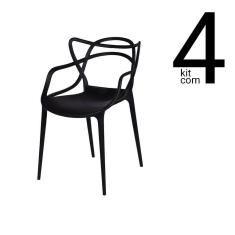 Conjunto 4 Cadeiras Allegra Preta