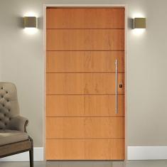 Kit Porta De Madeira Pivotante 210X120Cm Batente 14Cm Fechadura 803 2Hale Esquadrias Imbuia