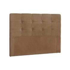 Cabeceira Cama Box Estofada Casal Casal Clean Suede Marrom - Simbal