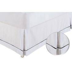 Saia Cama Box Casal Babado Ponto Palito Branco (140x190) - Ortobom
