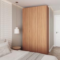 Guarda Roupa Modulado 3 Portas Com Cabideiro Hera Cabecasa Madeiramadeira Louro-cromado