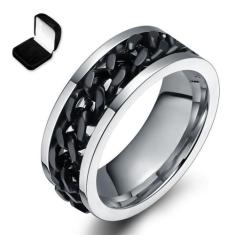 Anel Corrente Giratória Aço Inox E Ródio  - Judith Joias, 15