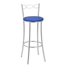 Banqueta Alta Cromada Bc51/a A101 Treparoni, Azul