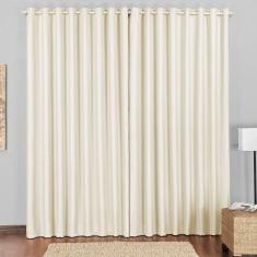 Cortina Blackout 4,00M X 2,80M Bege Tecido Blackout Corta Luz Sala Ou Quarto